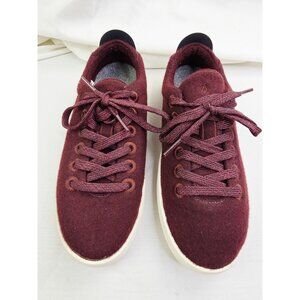 Allbirds Size 6 Womens WP (Wool Pipers) Burgundy Low Lace Logo Fashion Sneakers
